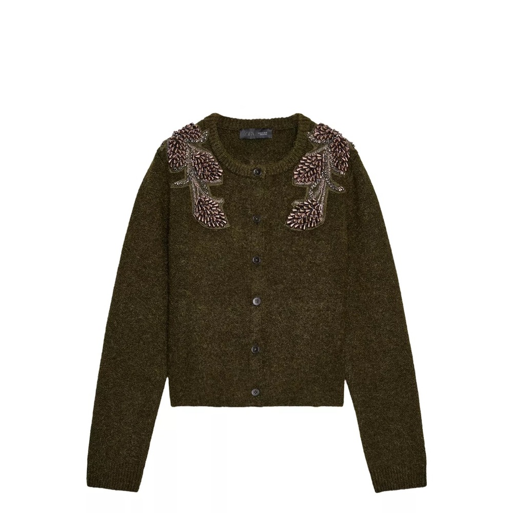 New Zara embellished beaded cardigan